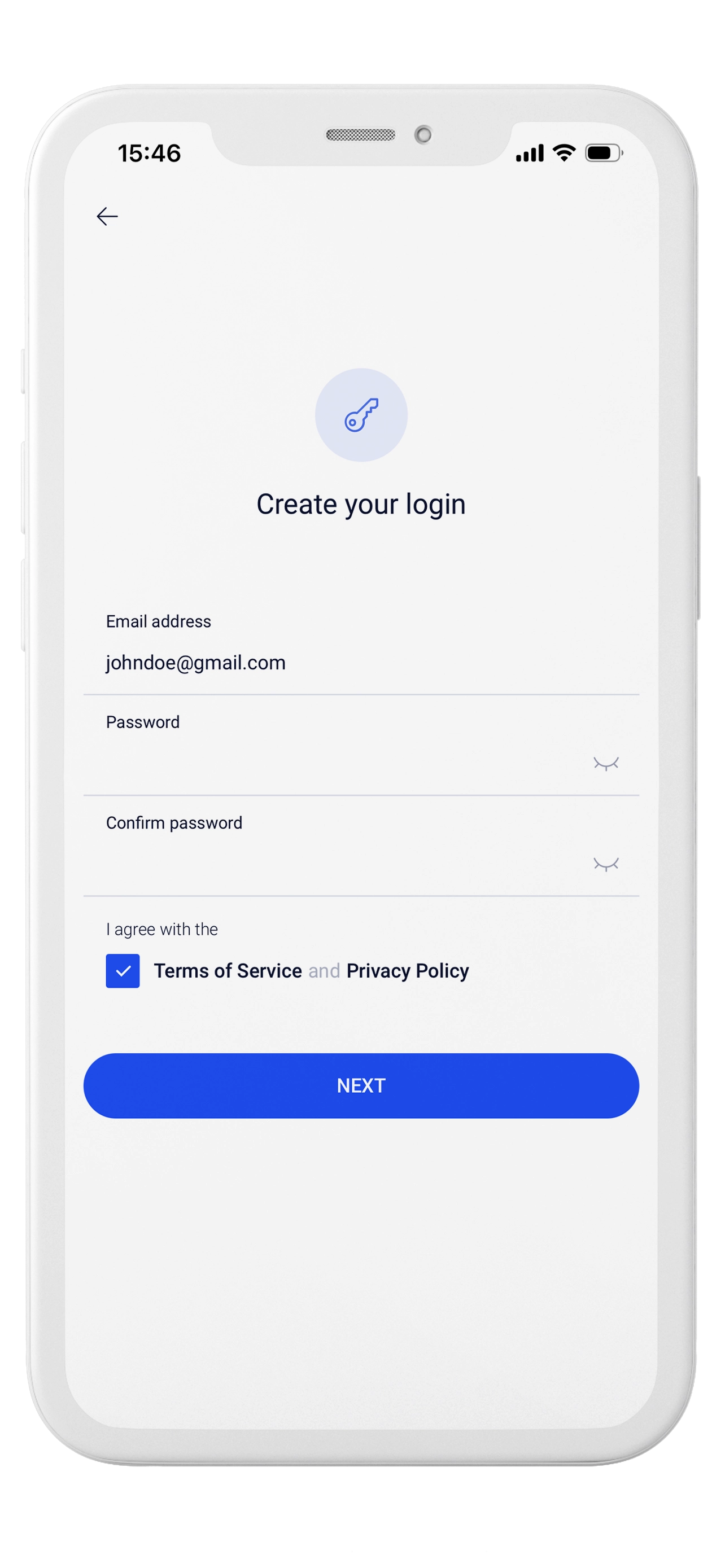 Add your login details